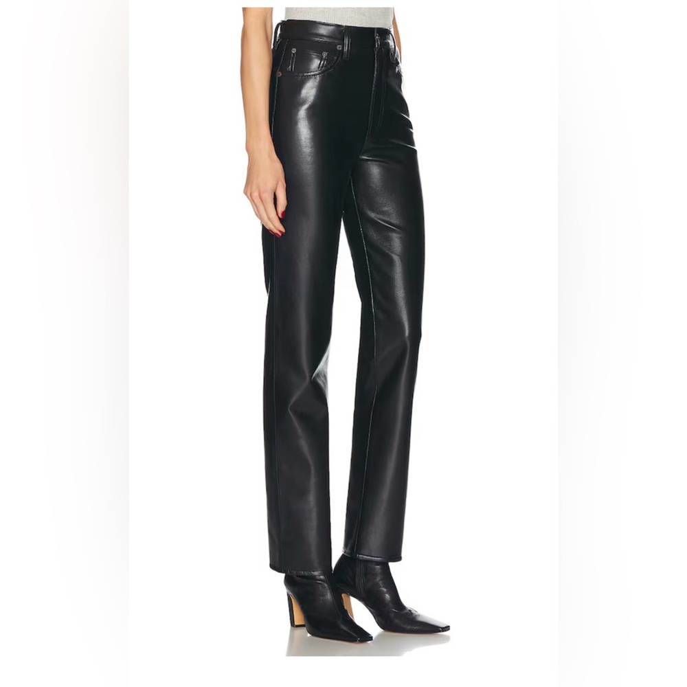 Agolde 90s pinch waste black leather pants size 27